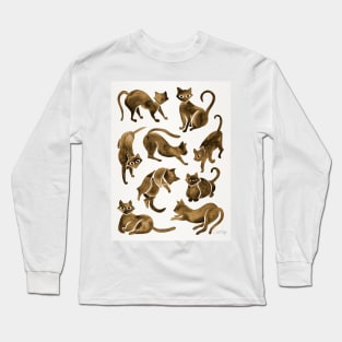 sepia cat positions Long Sleeve T-Shirt